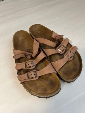 Birkenstock Florida Triple Strap Brown Leather Sandals